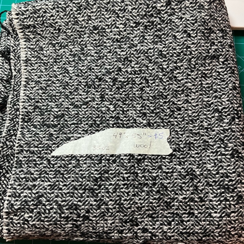 Black and White Wool Fabric